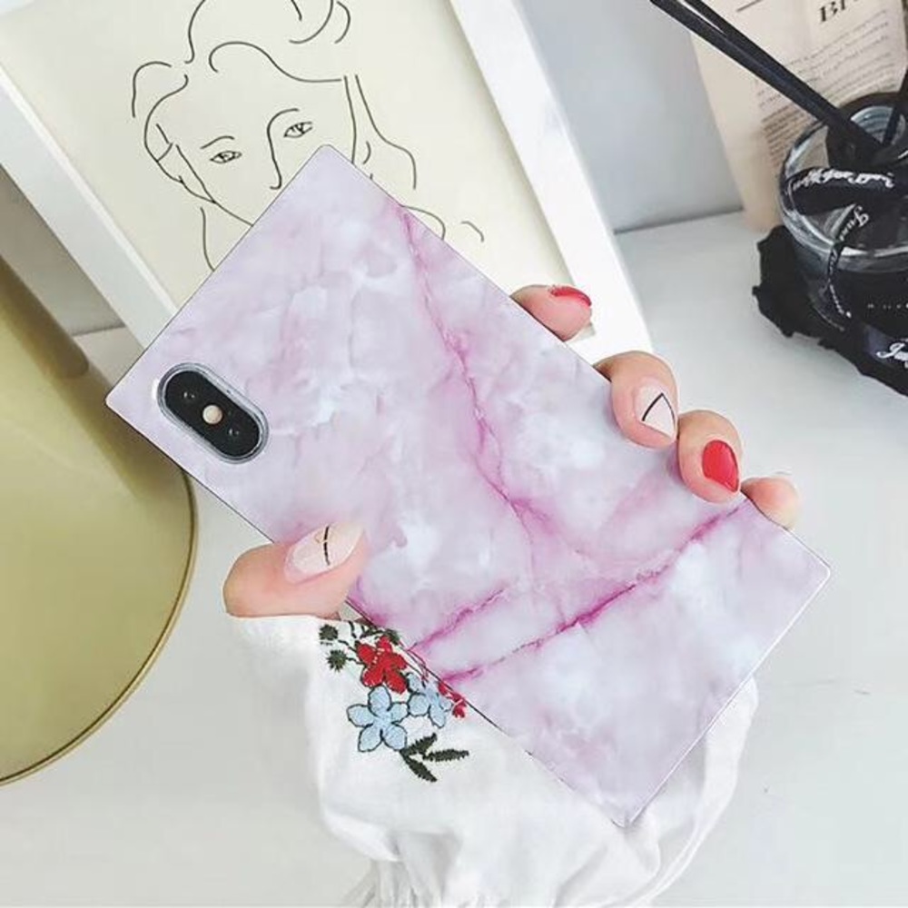 Pink marble IPhone 8 Plus case